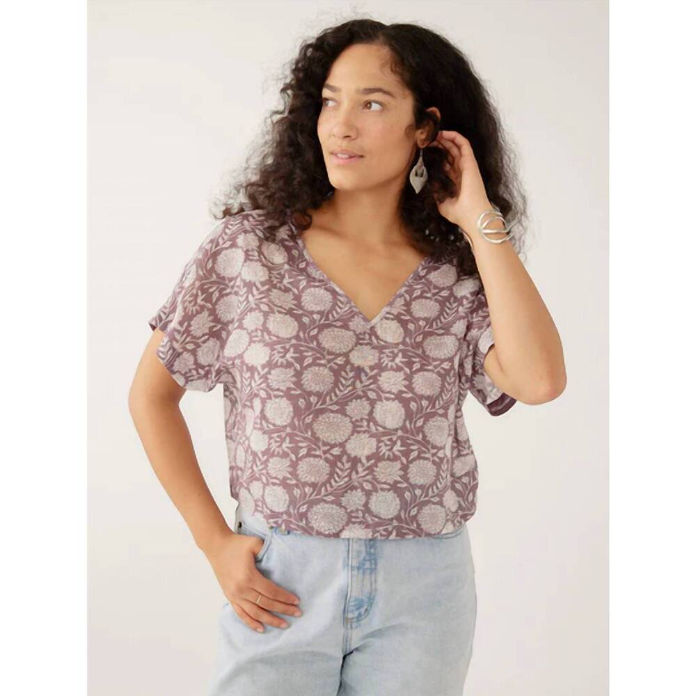 NEW MATA TRADERS riley v-neck dolman top in french lilac